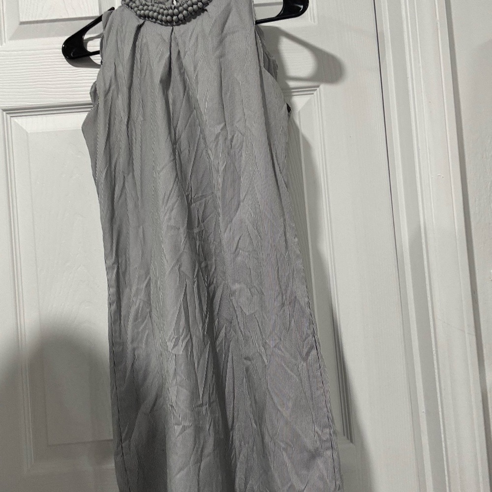 Rungaloo Gray Sleeveless Dress with Beaded Neckline
